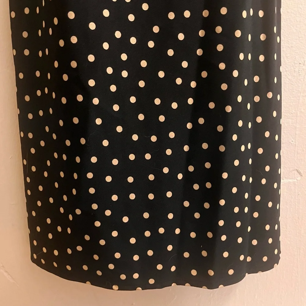 abercrombie & fitch black & white polka dot sleeveless backless midi dress